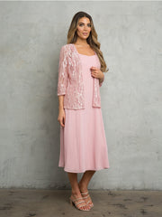 Eva Fashion 3489 Two Piece Short Mother of the Bride Jacket Dress