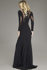 Jovani 37671 Long Sleeve Formal Mermaid Evening Dress