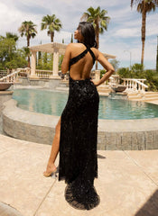 Primavera Couture 3918 Formal Long Fitted Sequins Dress