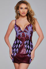 Jovani 39907 Short Cocktail Fitted Sequin Homecoming Dress