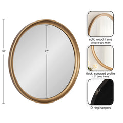 Hatherleigh Round Wood Wall Mirror