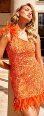 Primavera Couture 4029 One Shoulder Sparkling Short Prom Dress