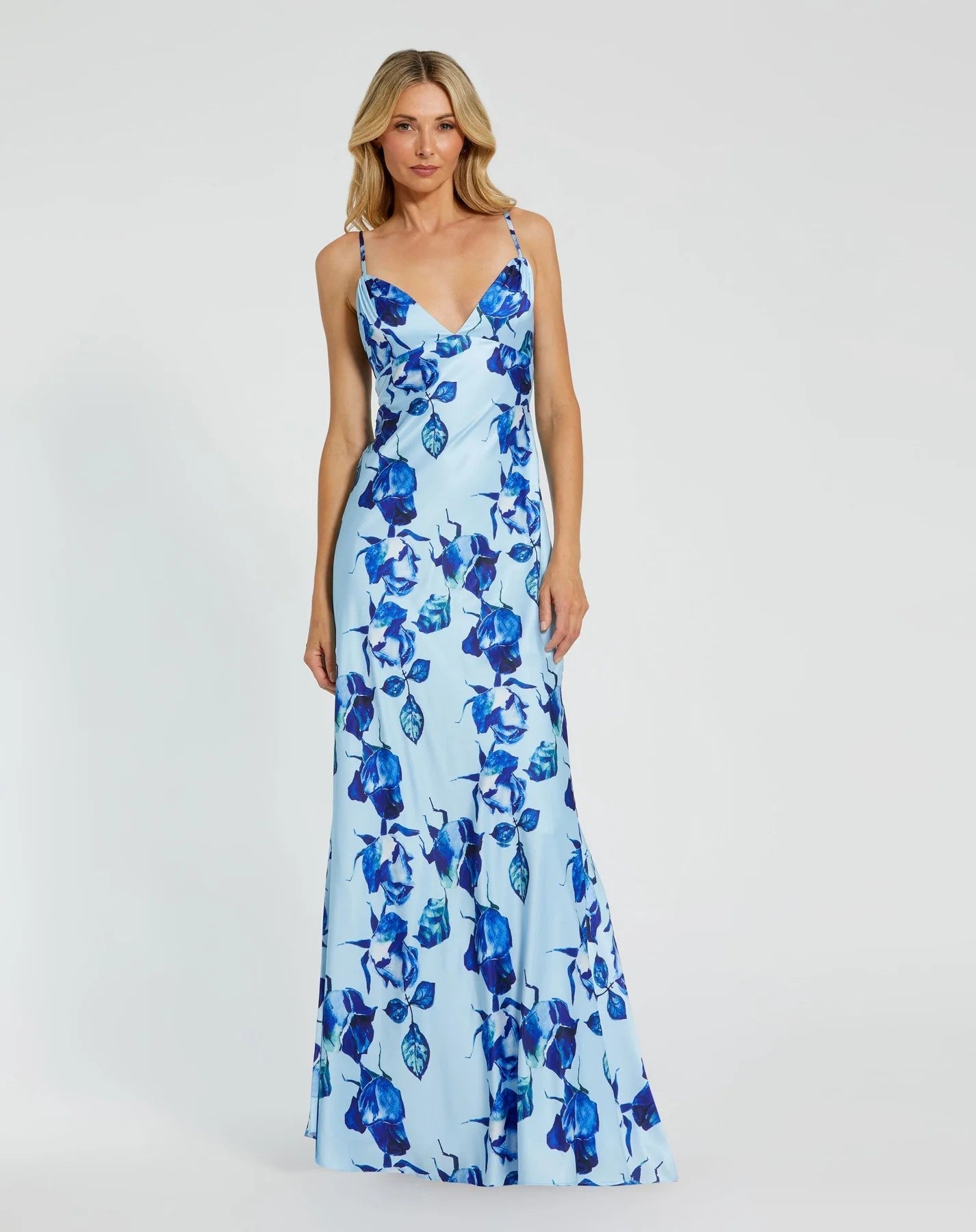 Long Formal Floral Print Dress Floral Print & Formal Fit Mac Duggal 68336