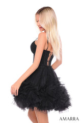 Amarra 88677 Short Homecoming Ruffle Cocktail Dress