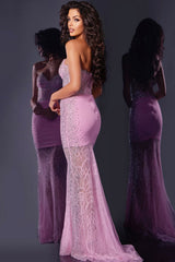 Jovani D5503 Long Formal Beaded Lace Prom Dress
