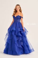 Ellie Wilde EW35084 Glitter Long Ball Gown Prom Dress