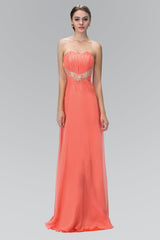 Strapless Long Prom Dress Formal