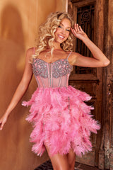 Portia and Scarlett PS23557C Homecoming Spaghetti Strap Short Dress