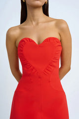 SERAPHINA STRUCTURED MINI DRESS - SCARLET RED