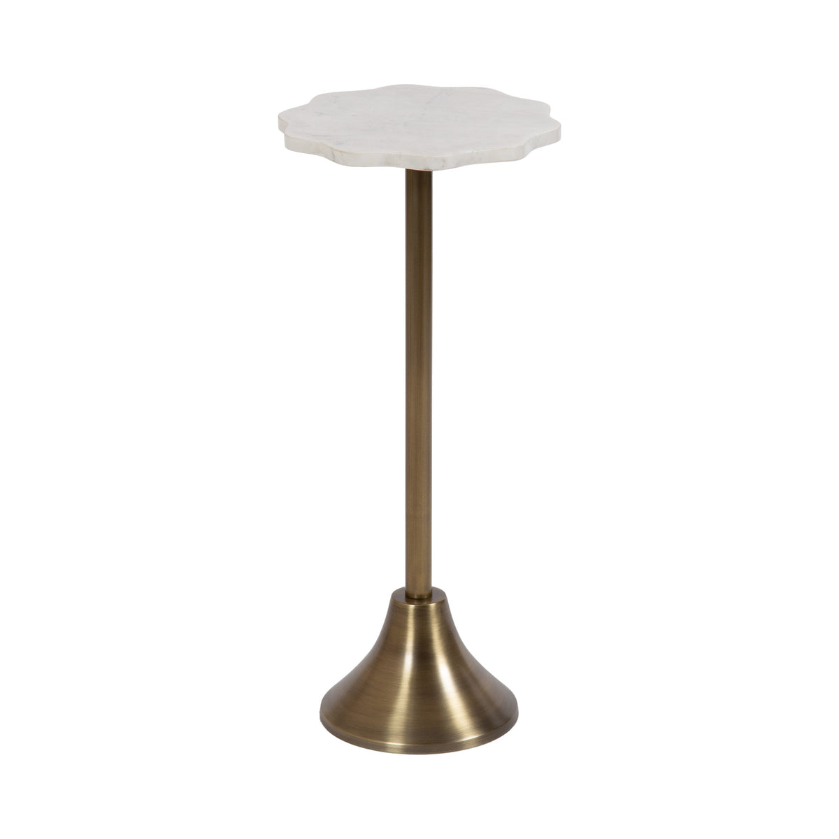 Sanzo Scalloped Marble and Metal Table