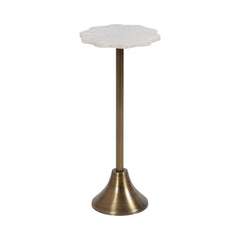 Sanzo Scalloped Marble and Metal Table