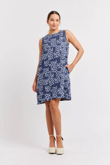 LENNA LINEN DRESS IN NAVY MARTINI
