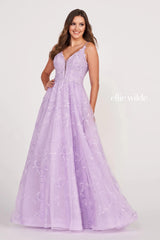 Ellie Wilde EW34051 Long Pocket Ball Gown Sequin Prom Dress