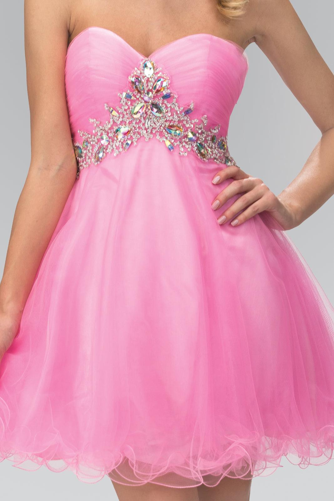 Homecoming Strapless Short Prom Dress