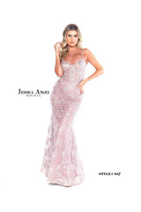 Jessica Angel Long Formal Fitted Lace Dress  857