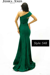 Jessica Angel One Shoulder Long Formal Gown 548