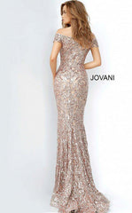 Jovani 1122 Long Off Shoulder Sequin Gown