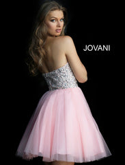 Jovani 58470 Prom Short Strapless Cocktail Dress