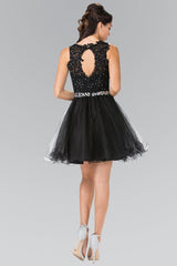 Lace Illusion Top A Line Short Graduation Dress Cocktail