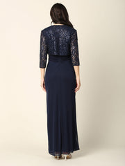 Long Mother of the Bride 2 Piece Formal Bolero Dress