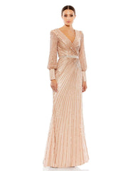 Long Formal Beaded Evening Dress Beaded Detail Mac Duggal 5501