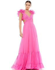 Long Prom Ruffled Dress by Mac Duggal 67911