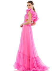 Long Prom Ruffled Dress by Mac Duggal 67911