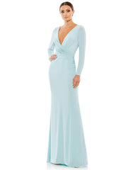 Long Sleeve Fitted Formal Dress Fitted Silhouette Mac Duggal 26573