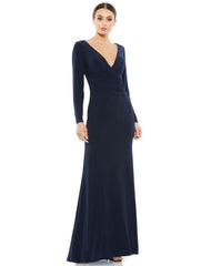 Long Sleeve Fitted Formal Dress Fitted Silhouette Mac Duggal 26573