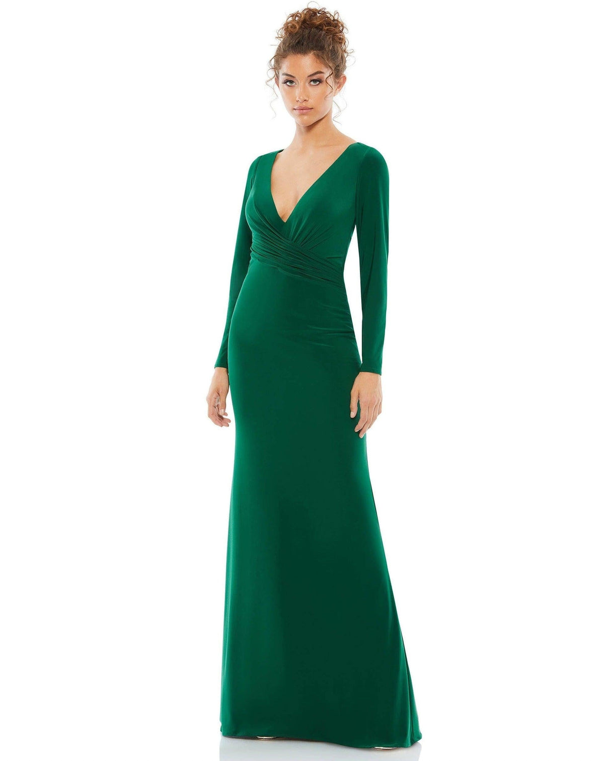 Long Sleeve Fitted Formal Dress Fitted Silhouette Mac Duggal 26573