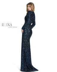 Long Sleeve Sequins Formal Dress Sequins Detail Mac Duggal 26445