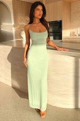 Nadine Lace-Up Back Maxi Dress - Sage