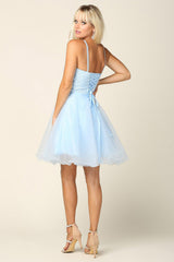 Sleeveless Short Halter Graduation Dress