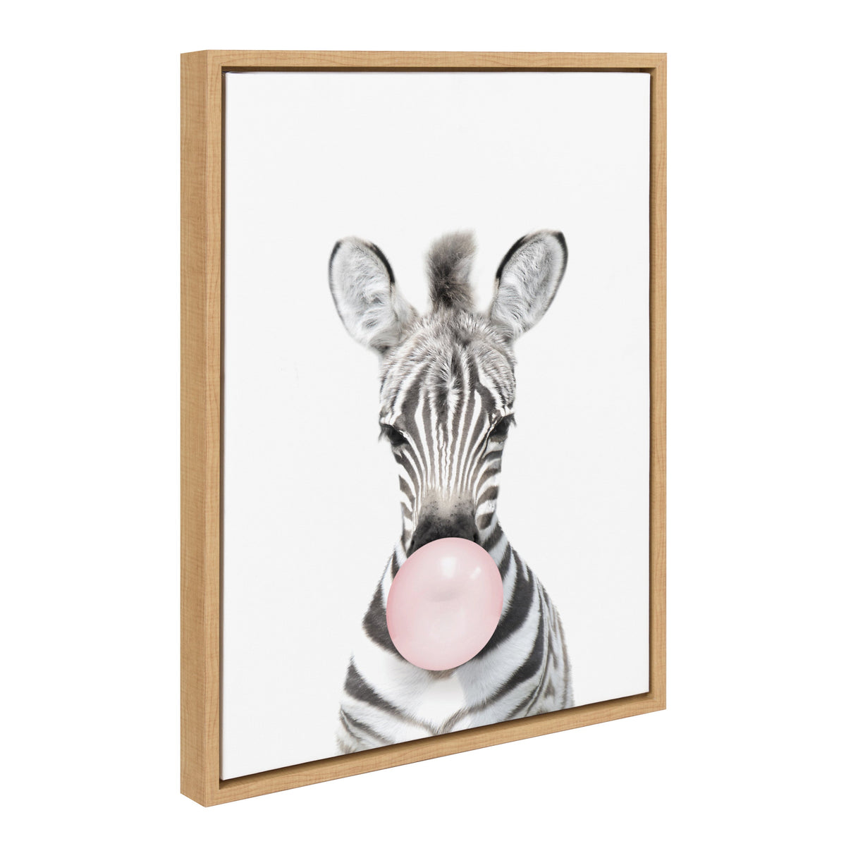 Sylvie Bubble Gum Zebra Framed Canvas by Amy Peterson Art Studio