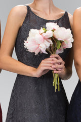 Sleeveless Lace Open Back Prom Dress Formal