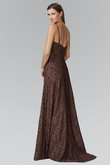 Sleeveless Lace Open Back Prom Dress Formal