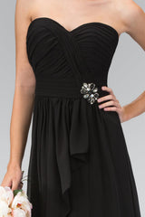 Strapless Sweetheart Chiffon Formal Long