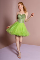 Strapless Tulle Short Prom Dress