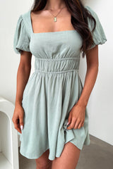 Whitney Mini Dress - Sage